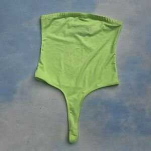 Bright Green Neon Lime Green Tube Thong Bodysuit Club Outfit Exotic Dancer